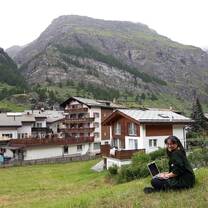 student studying in the mountain of Zermatt