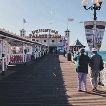 Taking advantage of a sunny day in mid September to walk along the pier.