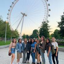 students in front of the London Eye
