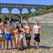 Students in front of the Pont Du Gard