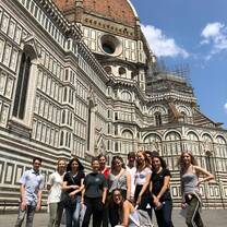 students in front of the Duomo in Florence