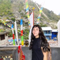 Outside a Buddhist temple 