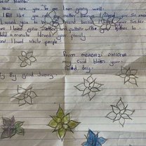 A letter one of the students gave me when I left. 