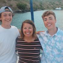 this is me with my captain and my best friend from the trip.