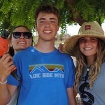 we helped work on a few schools and this is a picture of us taking a little break