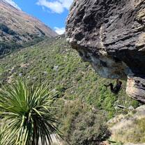 *successful* first lead climb in a cave 