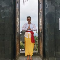 In a temple in Bali