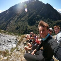 Ditched our bags on the trail and scrambled up a scree slope