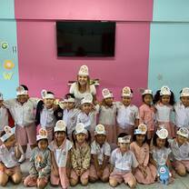 Celebrating Thanksgiving with one of my classes.  We talked about what we are thankful for and made turkey hats!