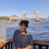 Me in front of the Tower Bridge on the Thames River.