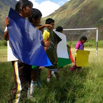 Work with kids...with the amazing Andes as your background 
