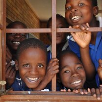 Happy to see the volunteers at feeding Scheme Happy to see the volunteers at Feeding Scheme
