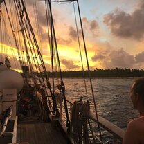 Sunset on Nikumaroro The island where is is thought Amelia Earhart crashed in 1937