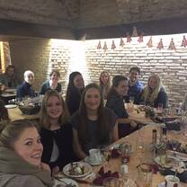 Au Pairs at Christmas dinner