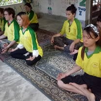 Students doing Yoga Volunteering