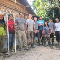 My last mission for The Mirror Foundation was constructing a patio!! It was a difficult one... we had to carry lots of water buckets, sand, cement and rocks to prepare the concrete.