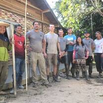 My last mission for The Mirror Foundation was constructing a patio!! It was a difficult one... we had to carry lots of water buckets, sand, cement and rocks to prepare the concrete.