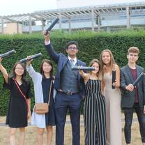 Teens smiling on a prep program in Oxford, UK.