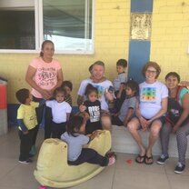 Daycare staff and kids