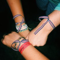 We all recieved red white and blue Rustic pathways bracelets as a symbol of the friendships we had made and our unity in the work we had done at the end of the trip.