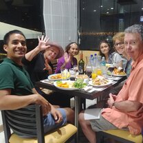 Out for dinner with the volunteers