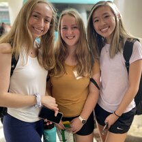 Meeting friends! Chatting with friends before boarding the bus to San Jose!