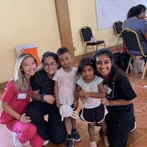 Clinic Day Me and my fellow volunteers with a the kids of the family we helped at the clinic in Liberia