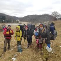 Semester Program students head out of the final 48 hr. wilderness solo in December, 2019