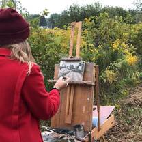 2019 Semester Program students learning plein air landscape painting.