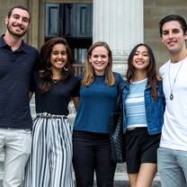 UCL Summer School students at the UCL Main Quad in Bloomsbury London