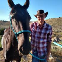 Me and Charcoal ready to get saddled up in the morning