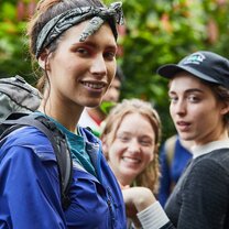 cocoa Hoja Nueva interns touring and working in local cocoa farms.