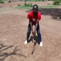 Digging the 1st hole for the goal post
