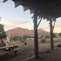 A gorgeous view from the HDC's picnic table area to the mountains and beyond