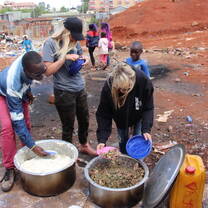 Serving the food 