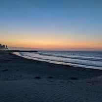 The view at sunset from the beach only a 5 minute walk from the house 