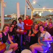 After-class activity: rooftop bar drinks