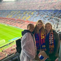 A few friends and I at a FC Barcelona match