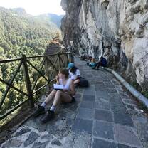 Writing on a walkway on a mountain hike
