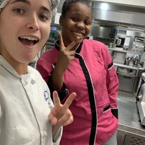 Me and Other student Richelle in the restaurant!