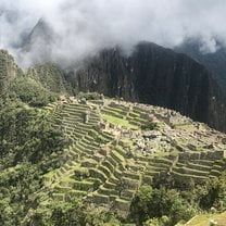 The main citadel area of Machu Picchu from above
