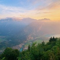A picture of the beautiful landscape on top of Harder Kulm in Interlaken, Switzerland!