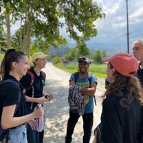 Team with interns on the road