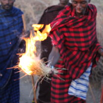 Fire making with the Maasai