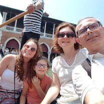 My host family in a gondola in Venice!