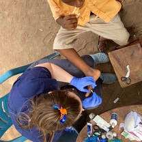 Example of wound care at the schools.