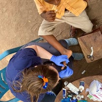 Example of wound care at the schools.