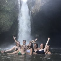 We got to visit amazing temples, forests, and waterfalls in Bali. 