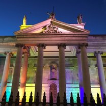 Bank of Ireland in June (pride month). This building has no windows... go to Ireland to learn why!