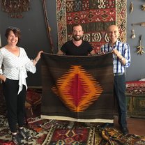 Visiting a Turkish carpet showroom in Cappadocia.